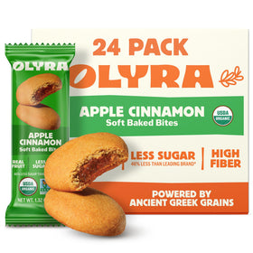 Olyra Apple Cinnamon Fruit Bar pack of 24 for on the go snacking.
