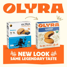 Olyra blueberry bars ingredients ancient grains, showing barley and spelt.