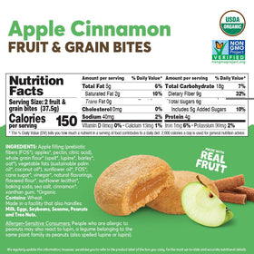 Olyra fruit bars ingredient closeup highlighting organic grains and natural sweetness.