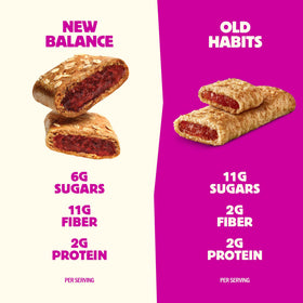 Olyra Raspberry Fruit Bars ingredients closeup highlights ancient grains and prebiotic fiber.
