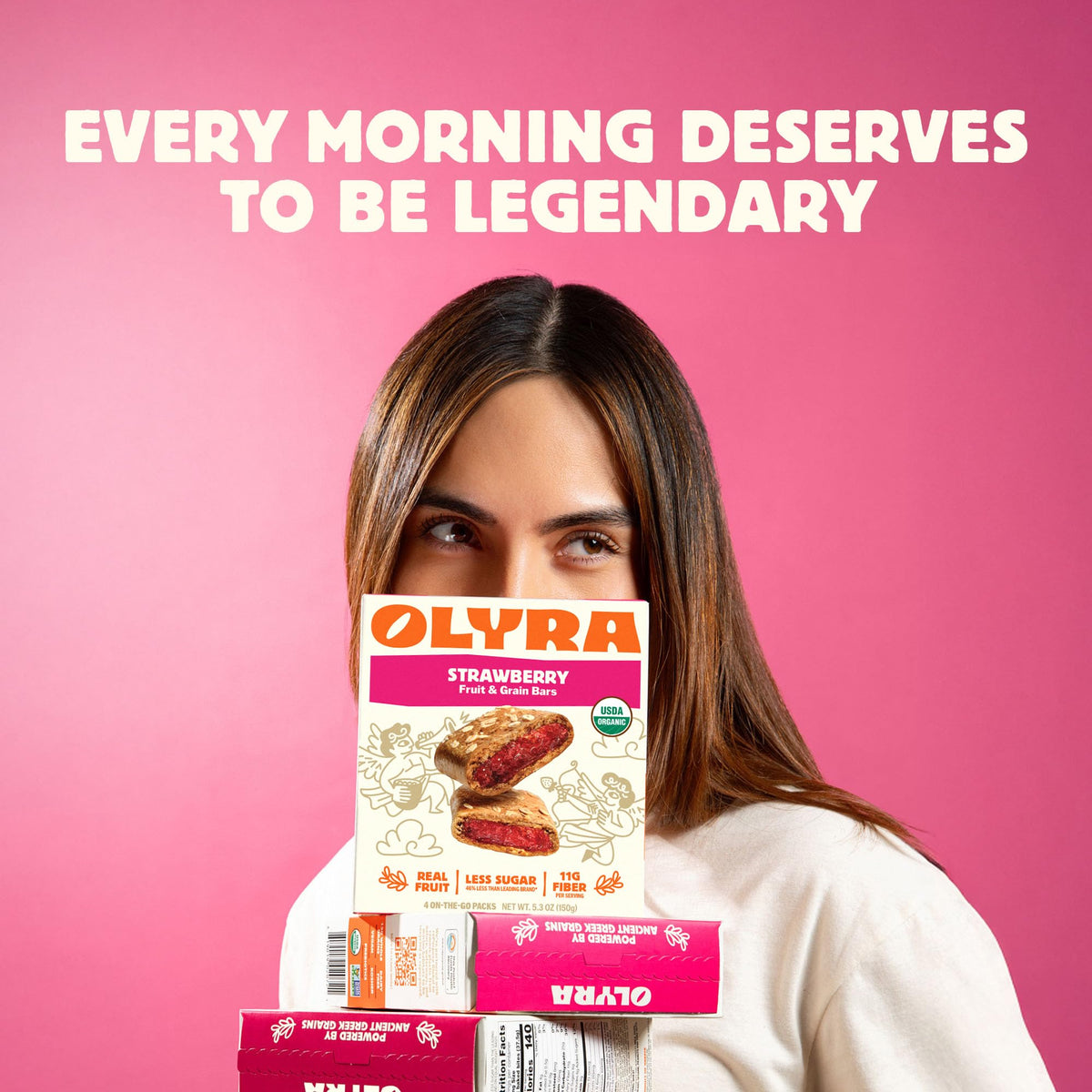 Olyra vegan breakfast bar on the go for a quick morning energy boost