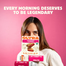 Olyra vegan breakfast bar on the go for a quick morning energy boost