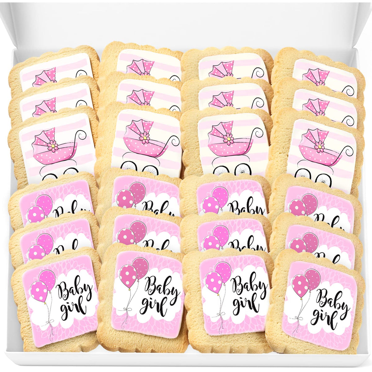 OMCookie Baby Shower Cookies 24-pack for favors and gifts