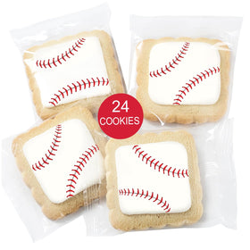 OMCookie baseball cookies with edible ink printing, ideal for event display.