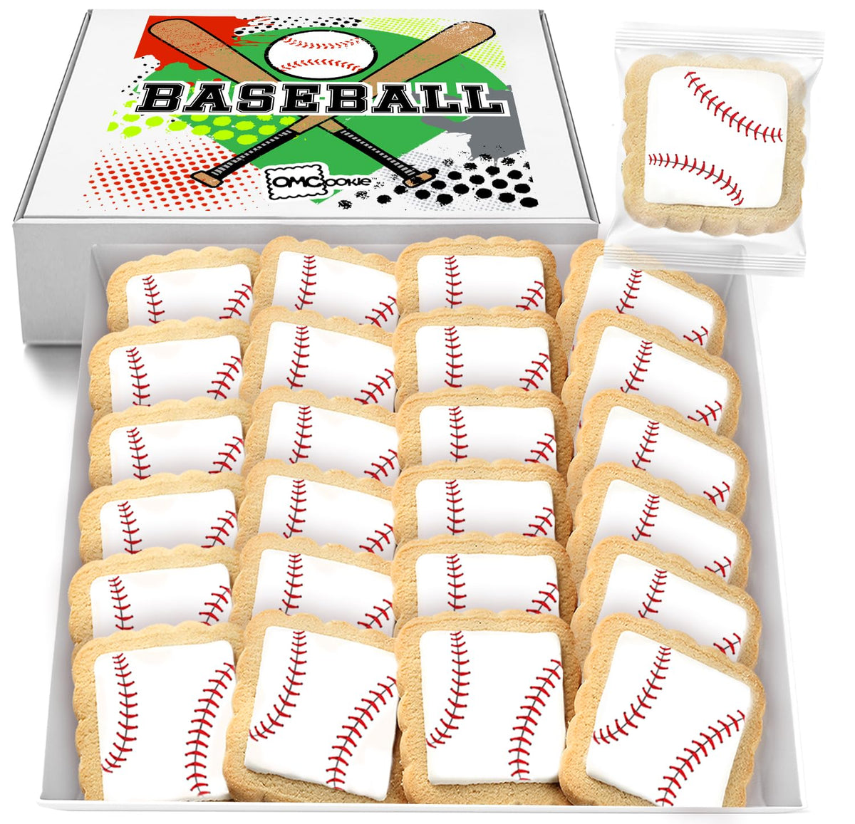 OMCookie baseball cookies, individually wrapped for easy party favors.
