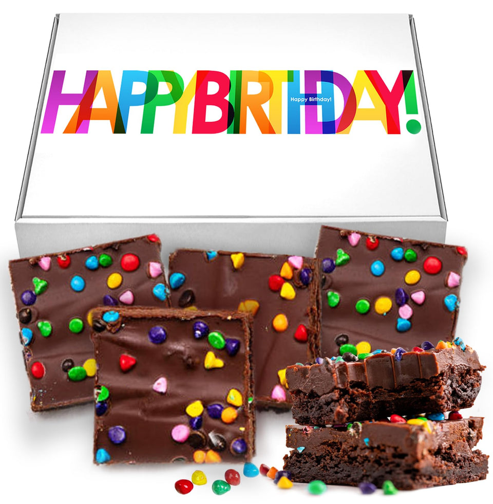 OMCookie birthday brownies individually wrapped for easy gifting.