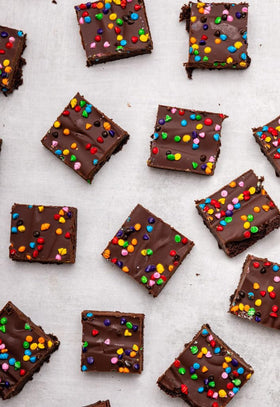 OMCookie birthday brownies nut-free dairy-free option.