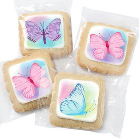 OMCookie butterfly cookies with vanilla frosting and edible ink decoration