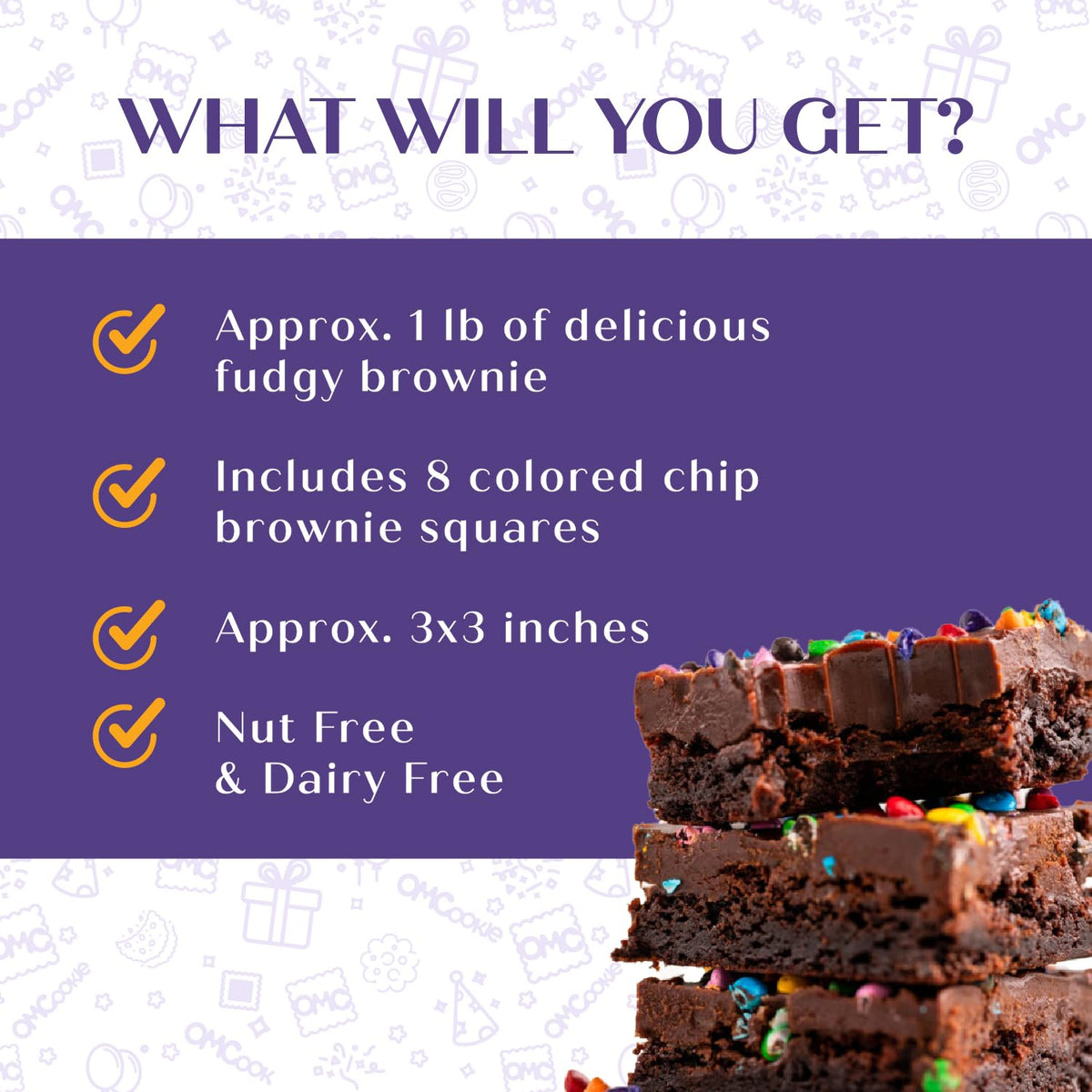 OMCookie congrats brownies kosher-certified for compliant gifting.