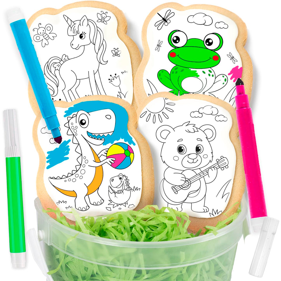OMCookie cookie decorating kit with four jumbo cookies ready for decorating
