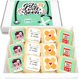 OMCookie get-well 12-pack cookies arranged in a tray for gifting and sharing.