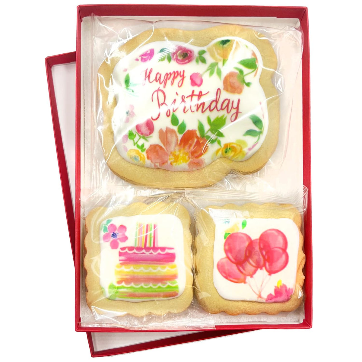 OMCookie gift box with a floral design, ready to gift.