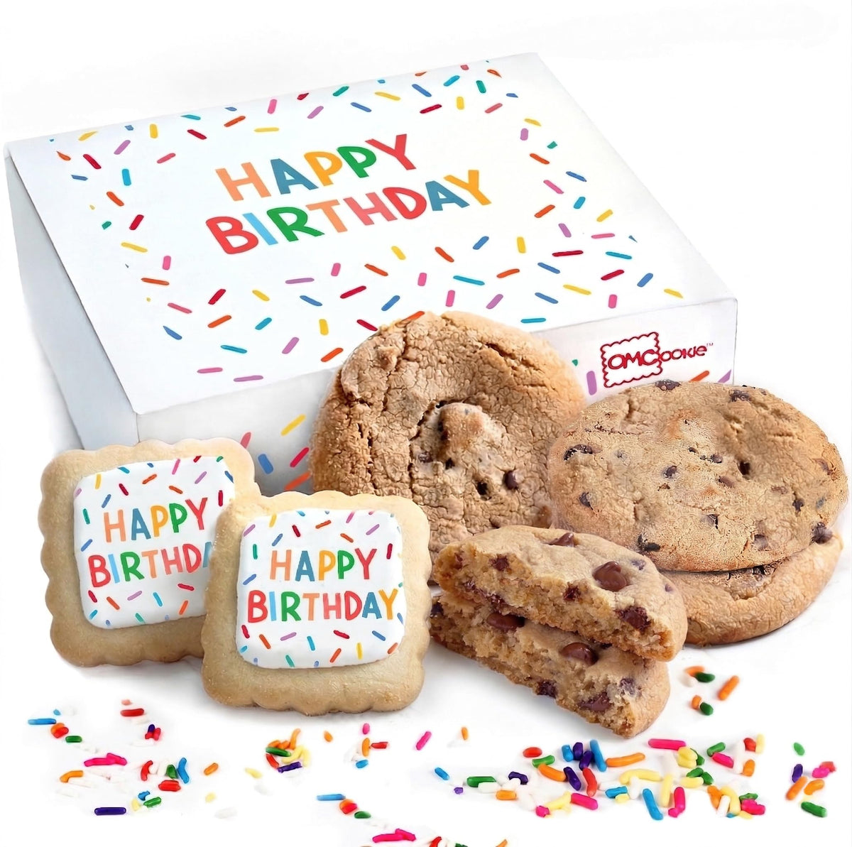 OMCookie Happy Birthday Gift Basket cookies – gift-ready, individually wrapped for freshness