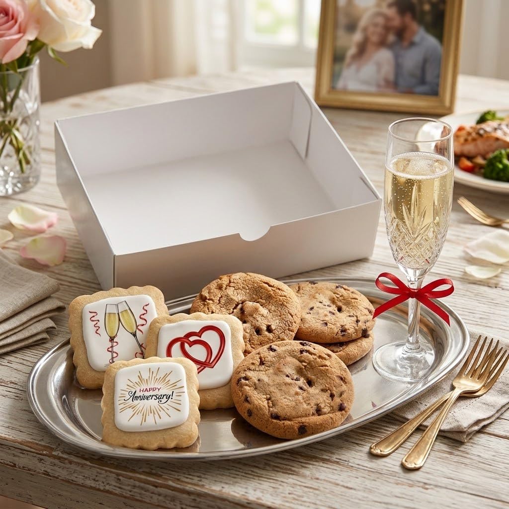 Large chocolate chip cookies emphasizing generous size.