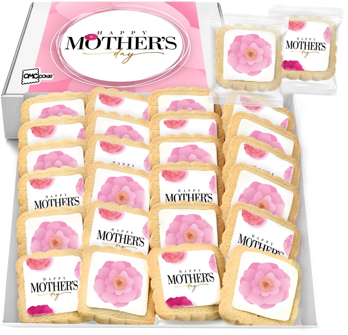 OMCookie Mother's Day cookies hero display ready for gifting