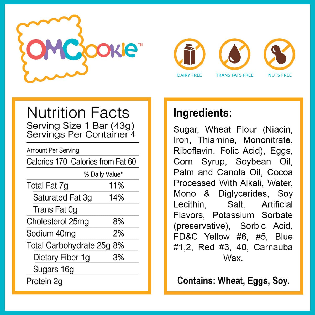 OMCookie nut-free and dairy-free cookies option for diverse diets