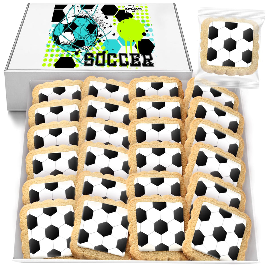 OMCookie soccer cookies bulk, individually wrapped for easy distribution and party favors.