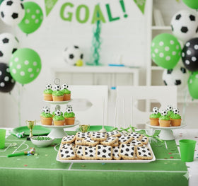 OMCookie soccer cookies on a party table, ready to share.