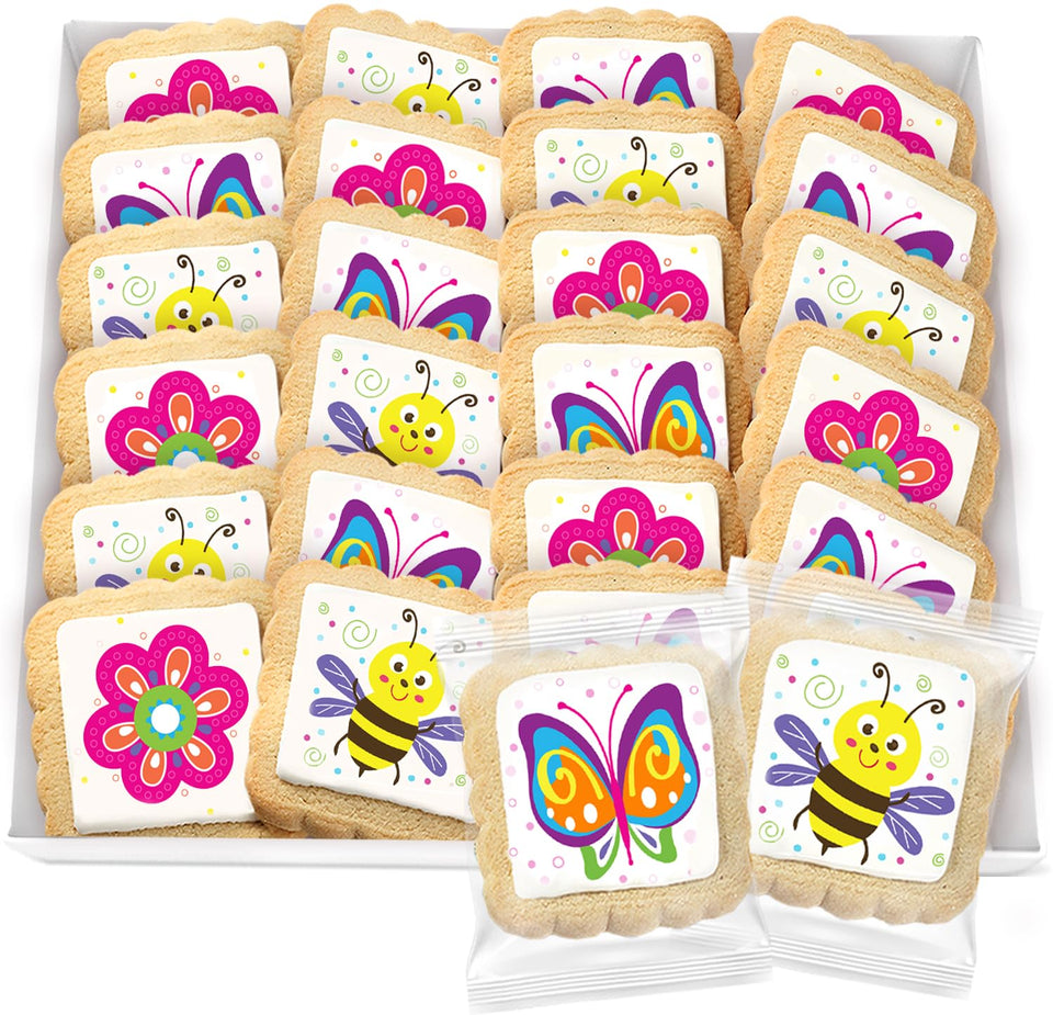 OMCookie Spring Cookies 24-pack, individually wrapped for easy party favors.
