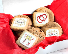 Decorated sugar cookies ready to celebrate a special anniversary.