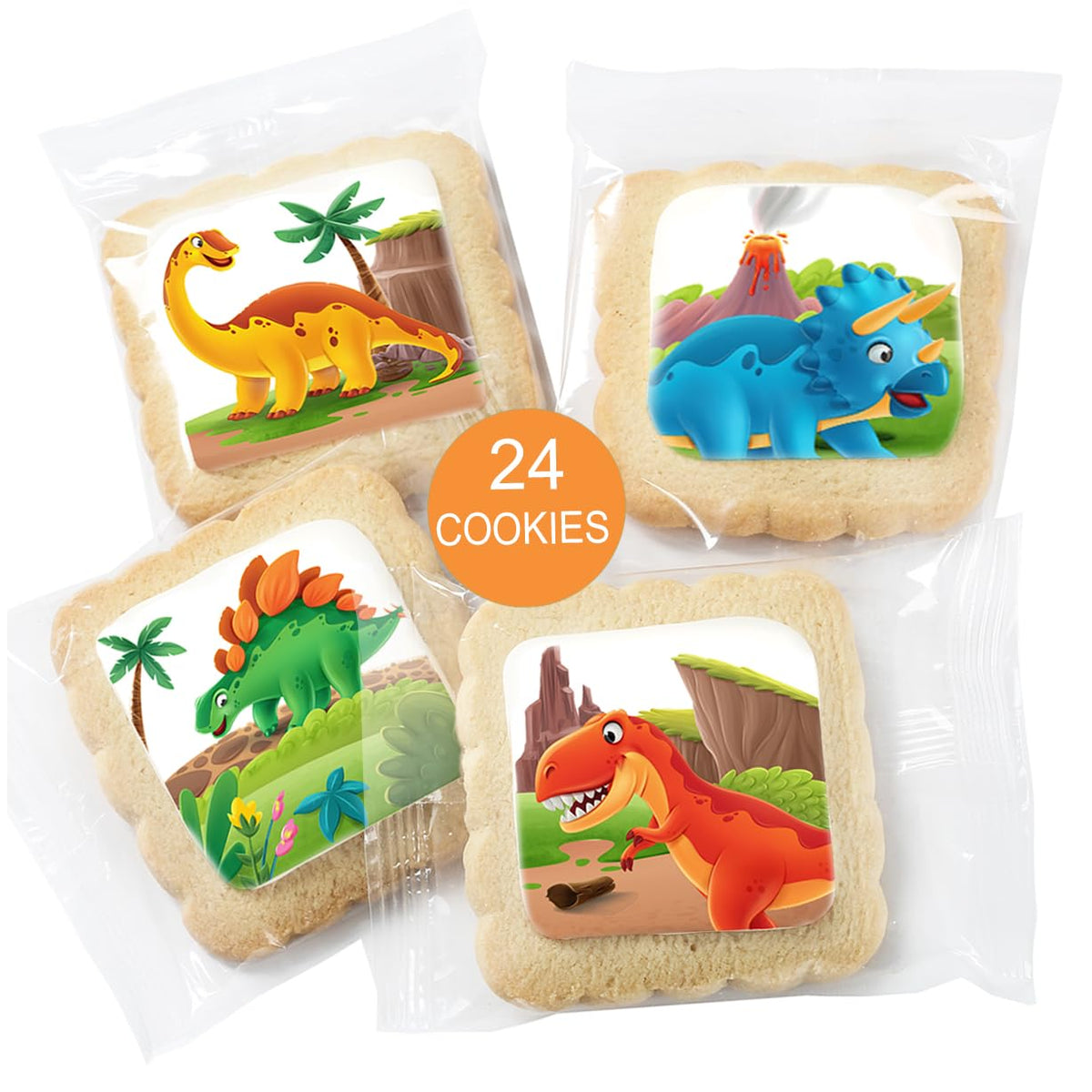 OMCookie T-Rex cookie design enhances Jurassic vibes for kids' birthday celebrations.