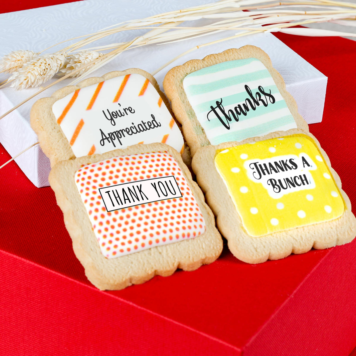OMCookie cookies arranged as place favors at events