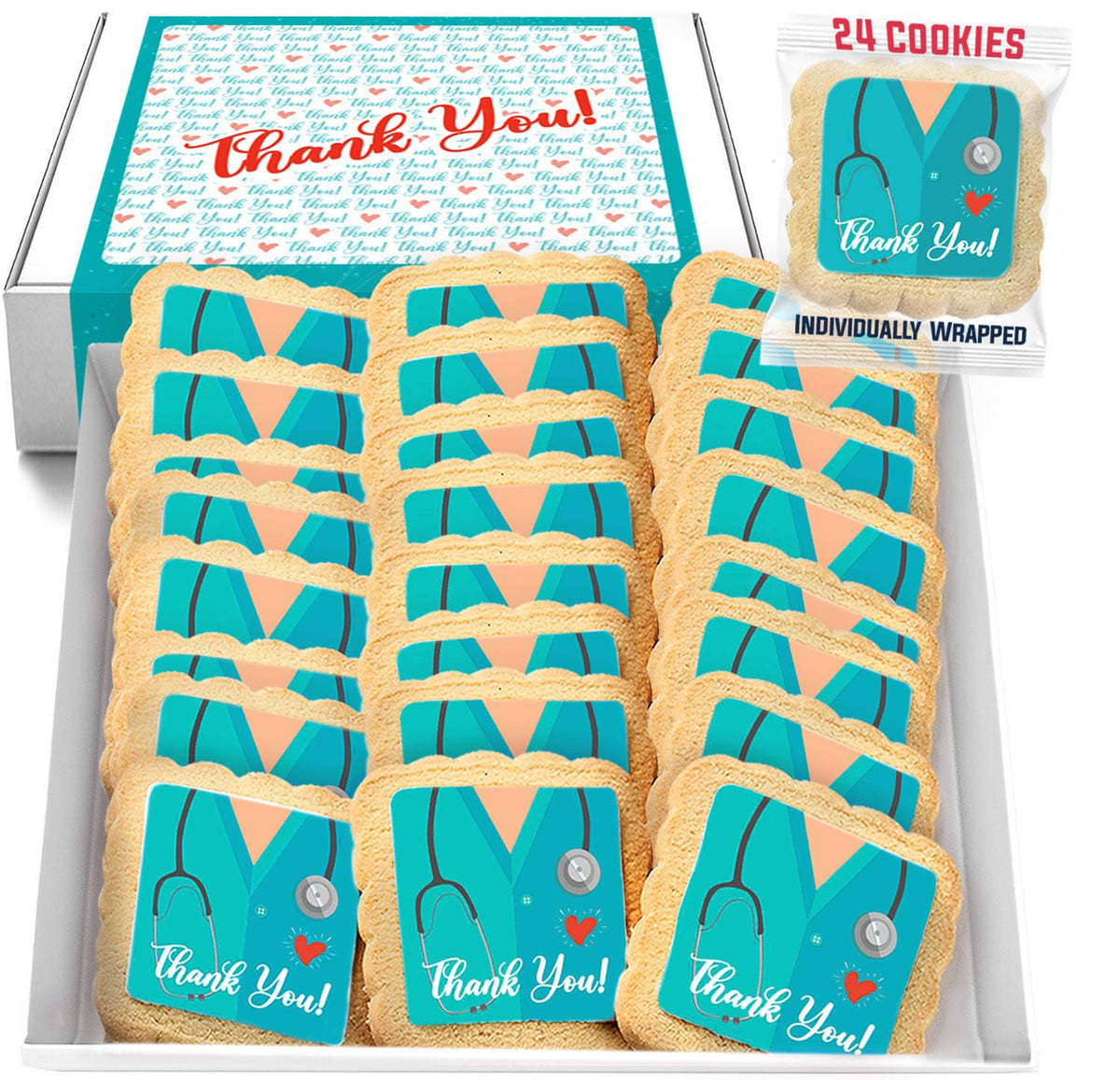 OMCookie thank-you cookies 24-pack for frontline doctors and nurses.