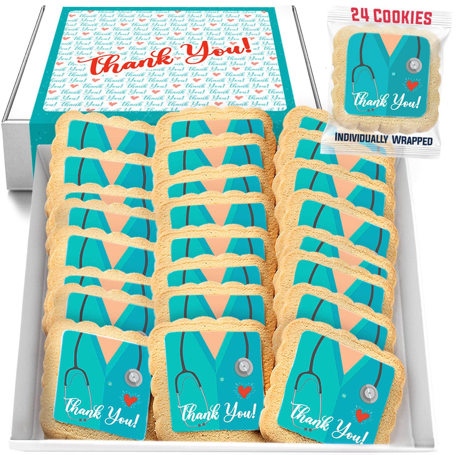 OMCookie thank-you cookies 24-pack for frontline doctors and nurses.