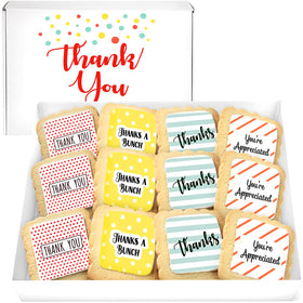 OMCookie decorated cookies in a thank you gift basket for colleagues and teachers