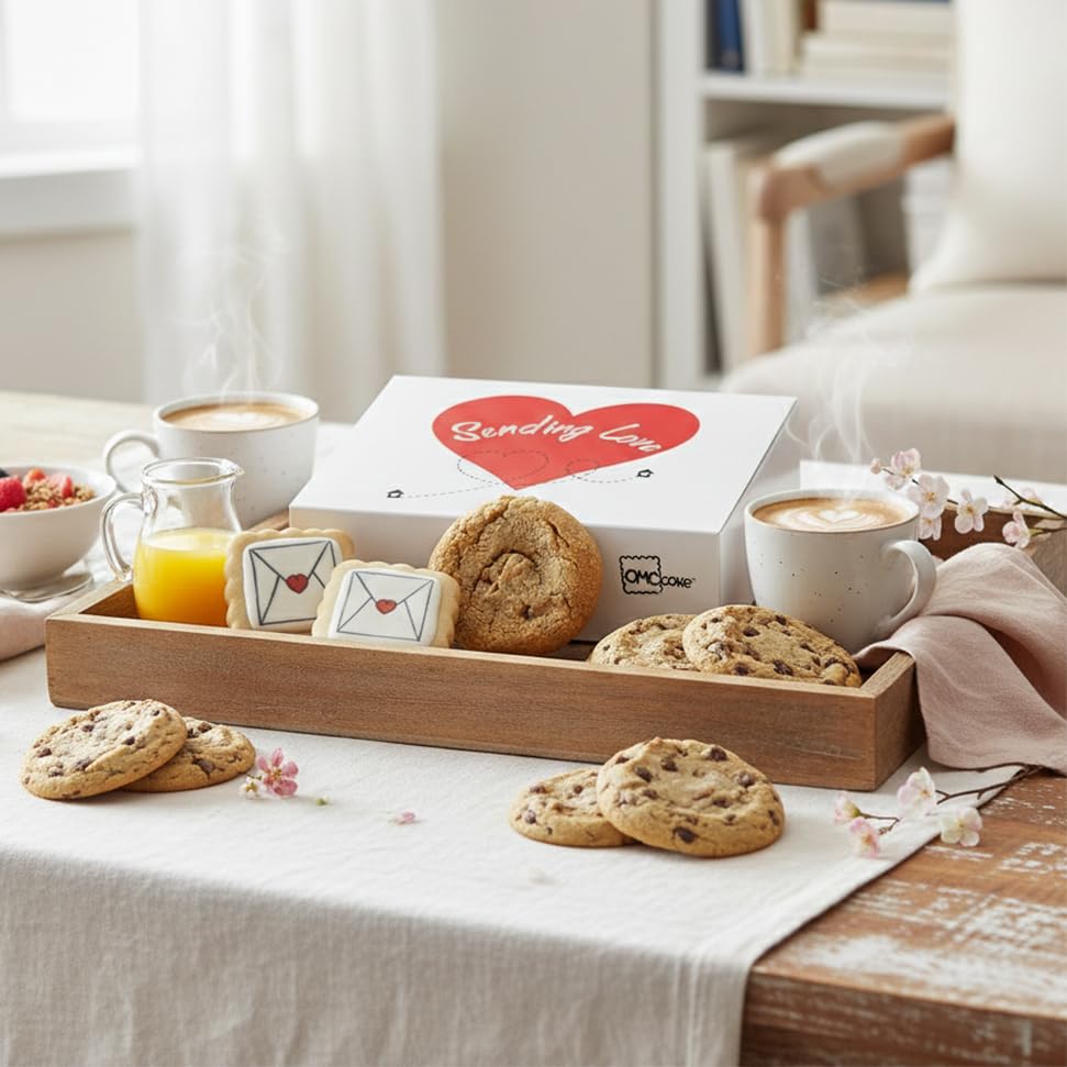 Elegant tissue-wrapped presentation enhances gift-giving appeal for OMCookie.