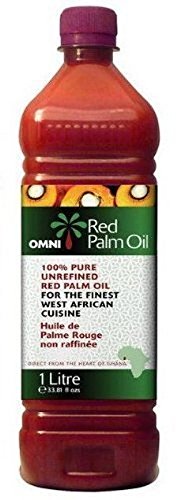 Omni Red Palm Oil 100% Pure bottle, vibrant oil rich in vitamins for cooking and skincare