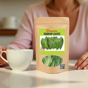 Omura dried soursop leaves packaging preserving aroma.