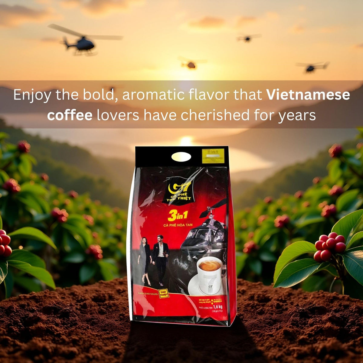 Serving suggestion highlighting Vietnamese coffee heritage from OMURA G7