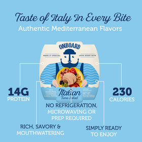 Onboard ready-to-eat tuna salad pack ready for quick lunch.