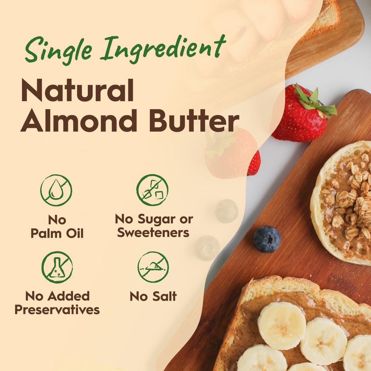 Once Again almond butter spoonful with creamy swirl, ideal for toast and smoothies.
