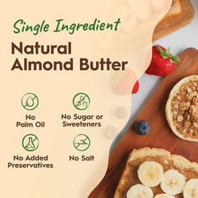 Once Again almond butter spoonful with creamy swirl, ideal for toast and smoothies.