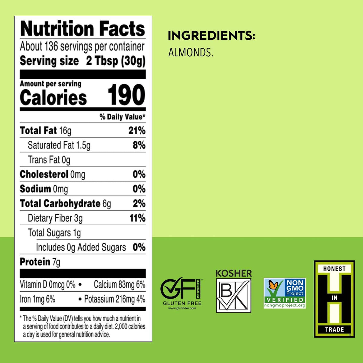 Once Again almond butter packaging with non-GMO and gluten-free labels signaling clean ingredients.