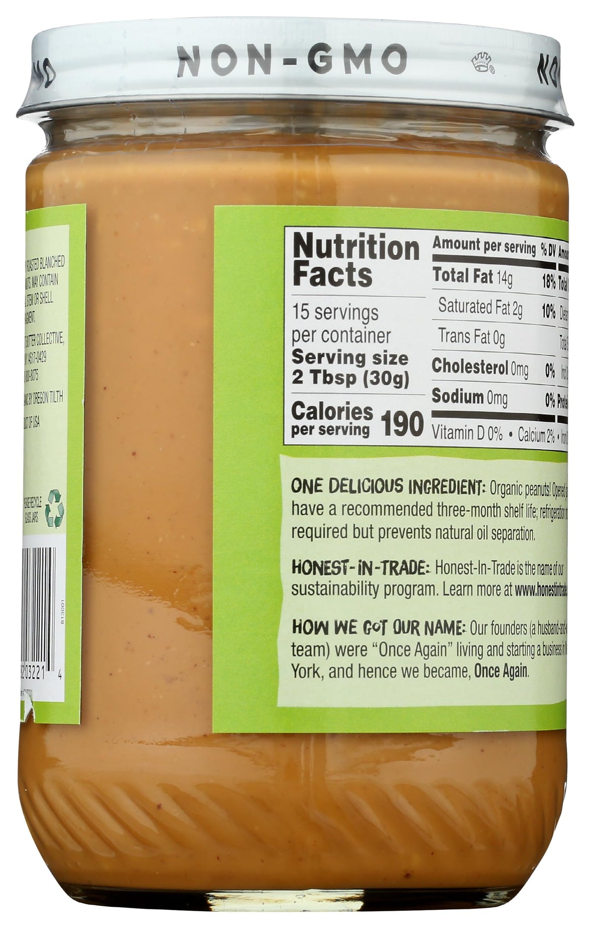 Once Again crunchy peanut butter jar spoon-dip showcases chunky texture ideal for toast
