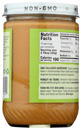 Once Again crunchy peanut butter jar spoon-dip showcases chunky texture ideal for toast