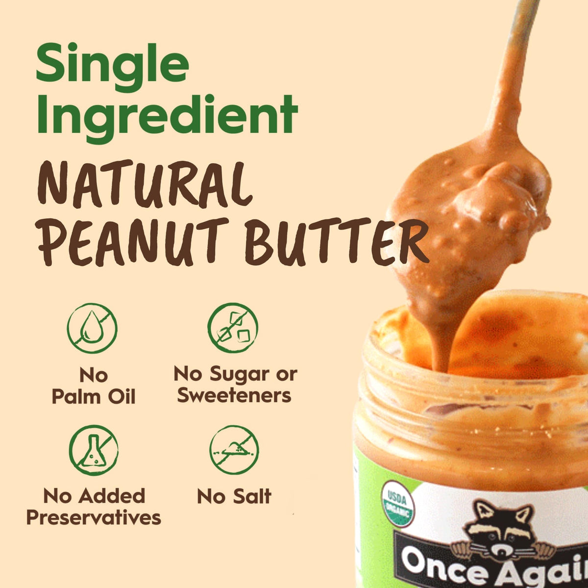 Once Again no sugar added peanut butter ideal for shakes and baking