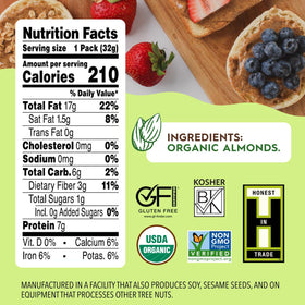 Once Again Non-GMO Gluten-Free certification on almond butter packets.