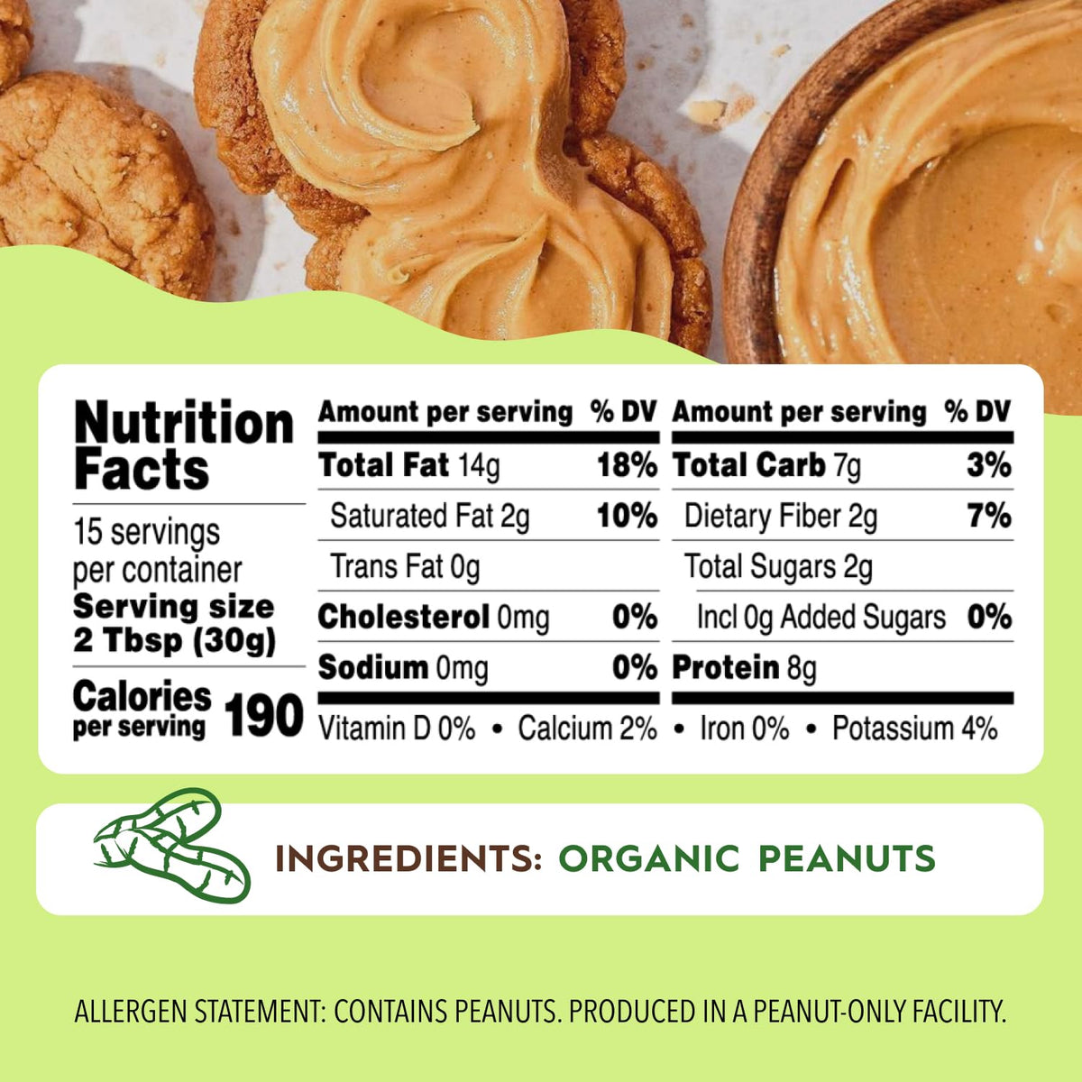 Once Again organic no sugar added label highlights simple ingredients and purity.