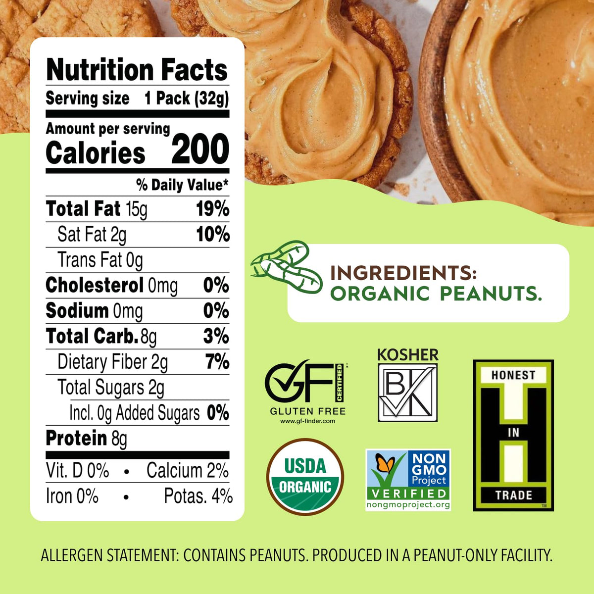 Once Again organic peanut butter packets travel-friendly packaging for snacks.