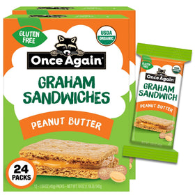 Once Again Peanut Butter Crackers front pack, gluten-free vegan snack option.