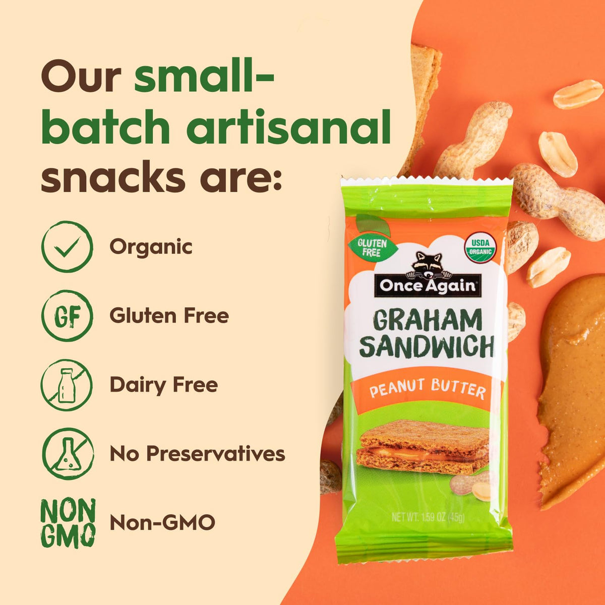 Once Again crackers inside individual wrappers for on-the-go convenience.
