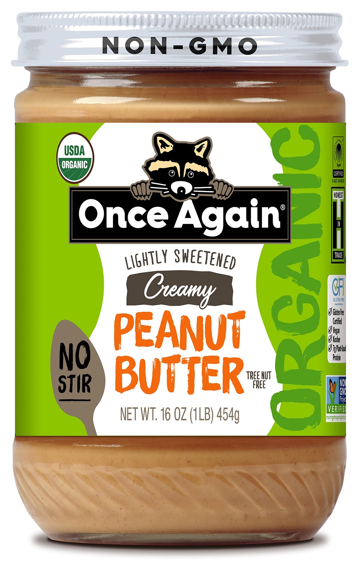 Once Again Peanut Butter Smooth jar with creamy texture ideal for spreading.
