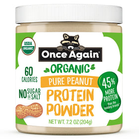 Once Again Pure Peanut Butter Powder bottle showing organic protein boost
