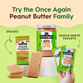 Once Again serving idea: toast with creamy peanut butter for a quick breakfast.