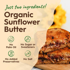 Once Again Sunflower Butter jar side highlights natural ingredients and purity.