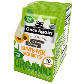 Once Again sunflower butter packets in a box for pantry storage and travel